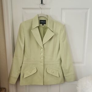 Sag Harbor Women's Light Lime Green Structured Blazer